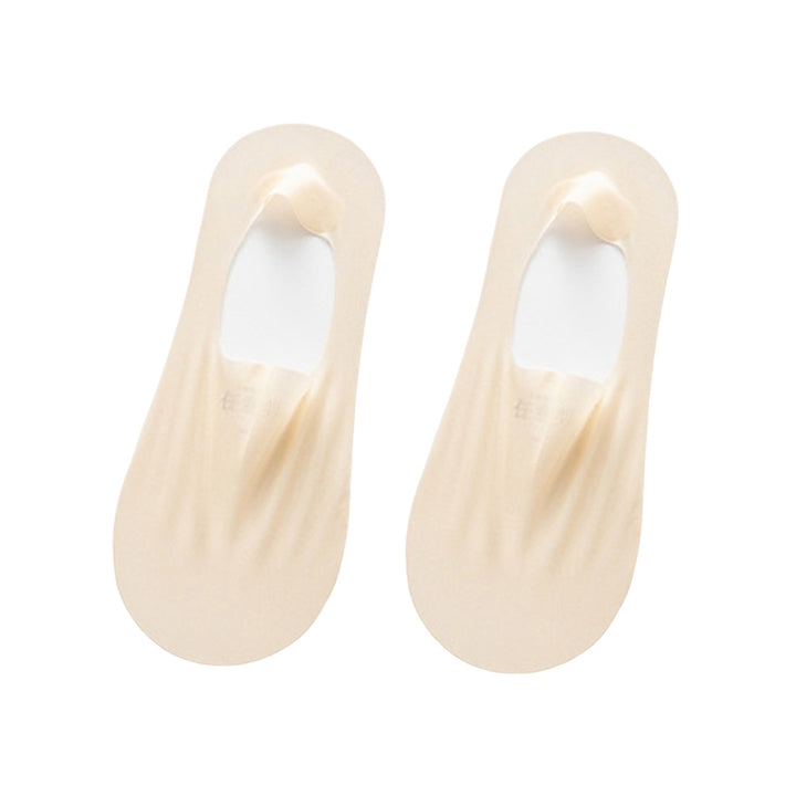 1 Pair Quick Drying High Elasticity Invisible Socks Ice Silk Non-slip Seamless Thin Boat Socks for Daily Wear Image 10