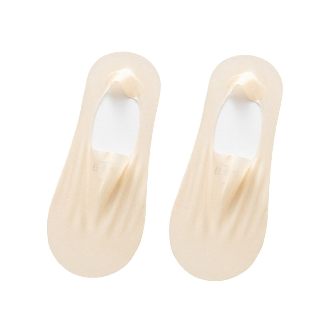 1 Pair Quick Drying High Elasticity Invisible Socks Ice Silk Non-slip Seamless Thin Boat Socks for Daily Wear Image 1