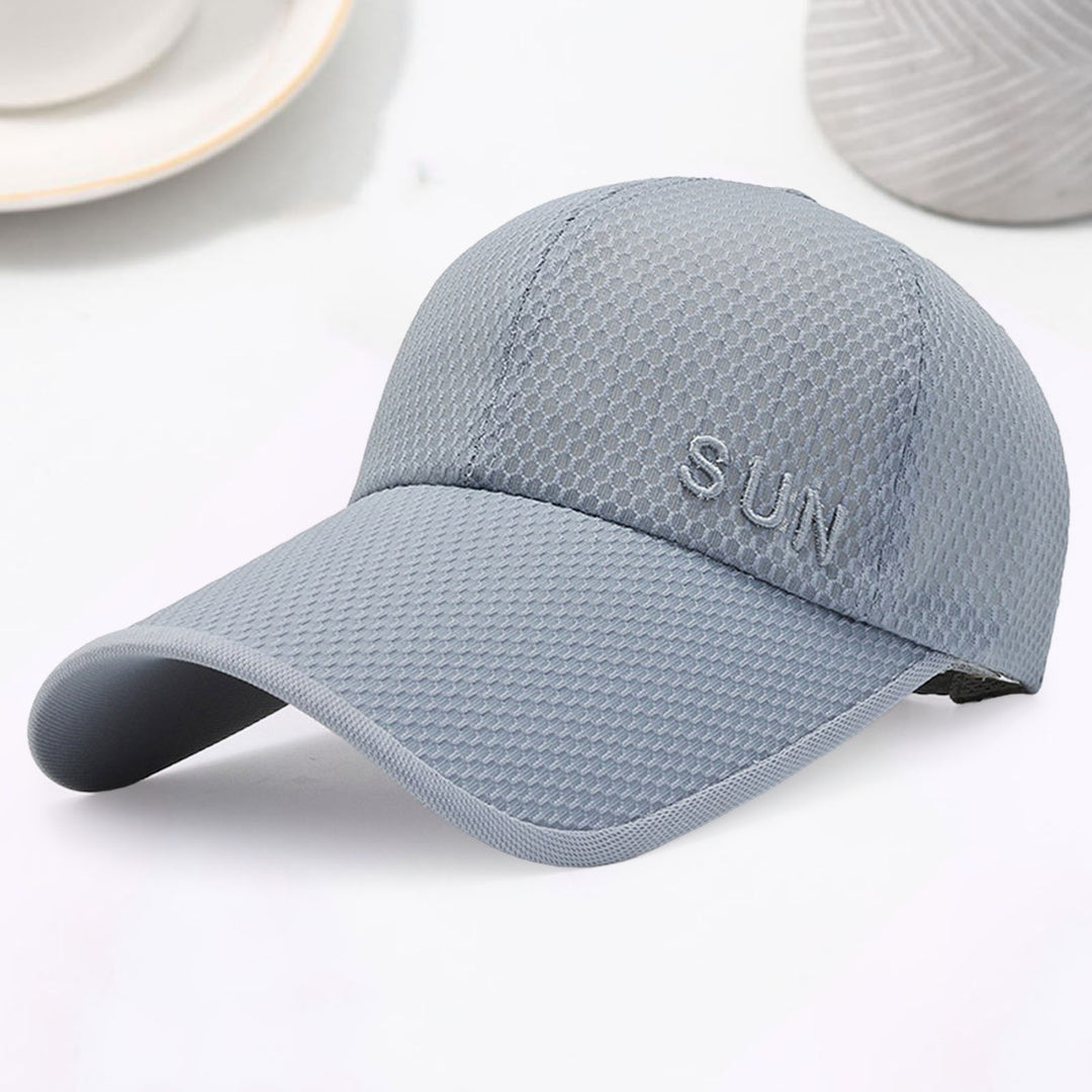 Baseball Cap Buckle Closure Sun Protection Breathable Solid Color Outdoor Hat for Women Image 3