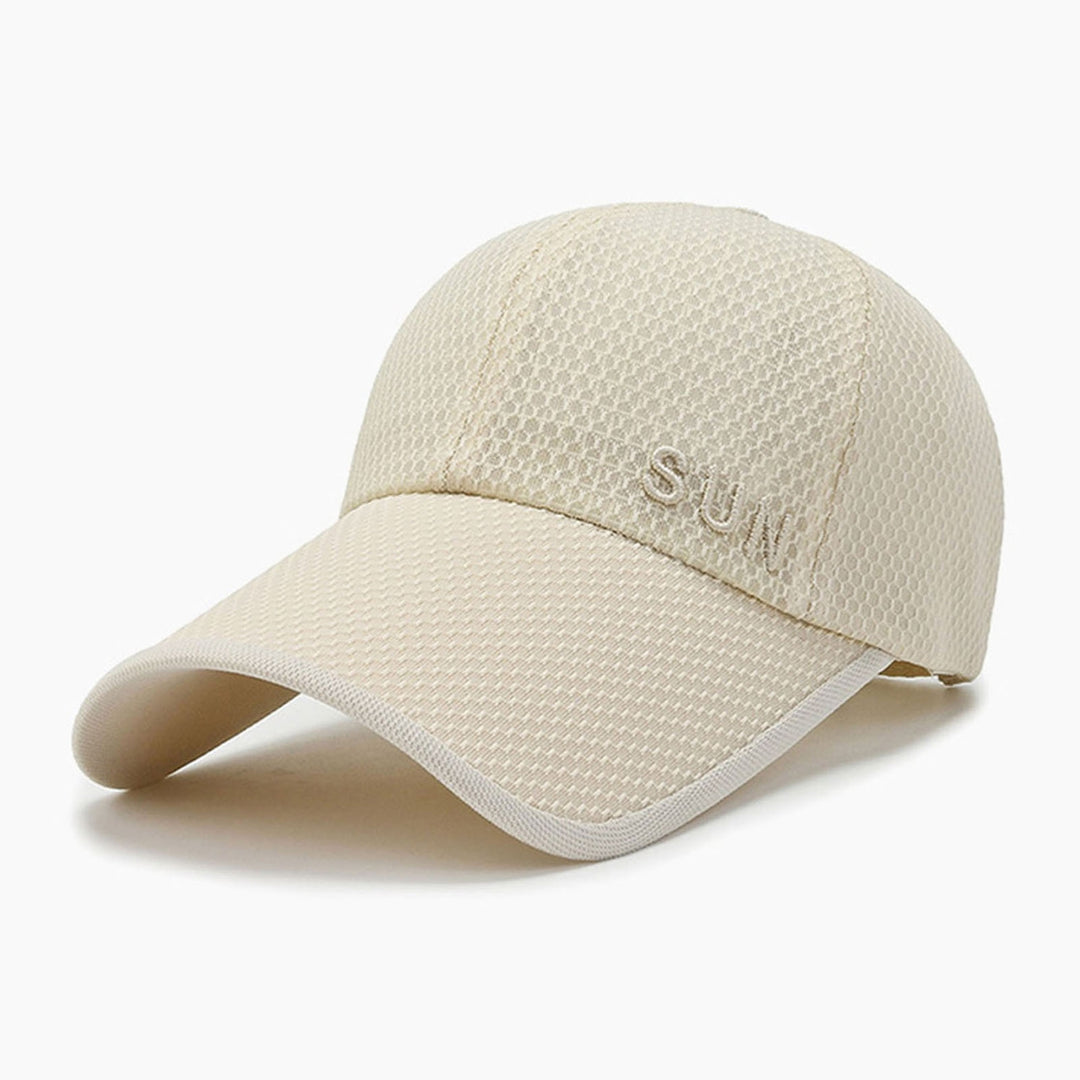 Baseball Cap Buckle Closure Sun Protection Breathable Solid Color Outdoor Hat for Women Image 4