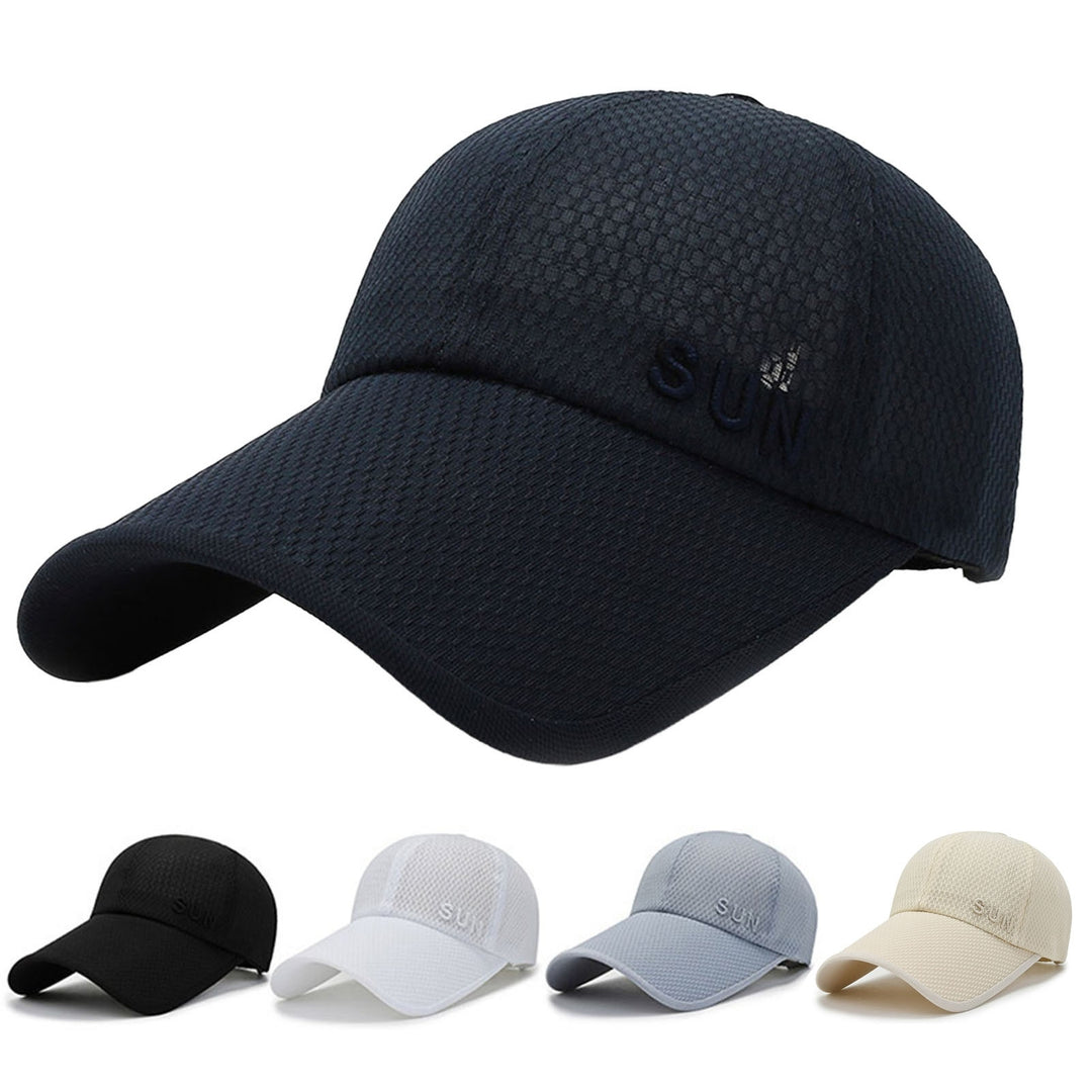 Baseball Cap Buckle Closure Sun Protection Breathable Solid Color Outdoor Hat for Women Image 7