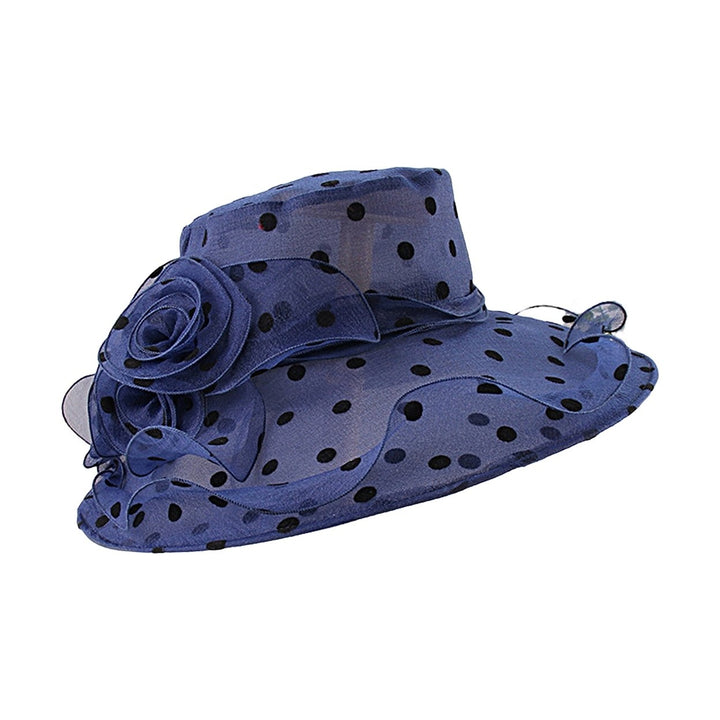 Breathable Sunscreen Hat Wide Brim Lace Floral Design Dot Women Sunhat for Daily Wear Image 1