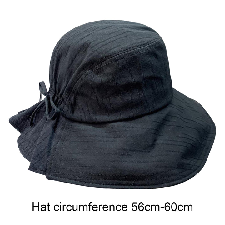 Women Fisherman Hat Japanese Style Anti-UV Drawstring Adjustable Head Circumstance Sun Hat Daily Headwear Image 8