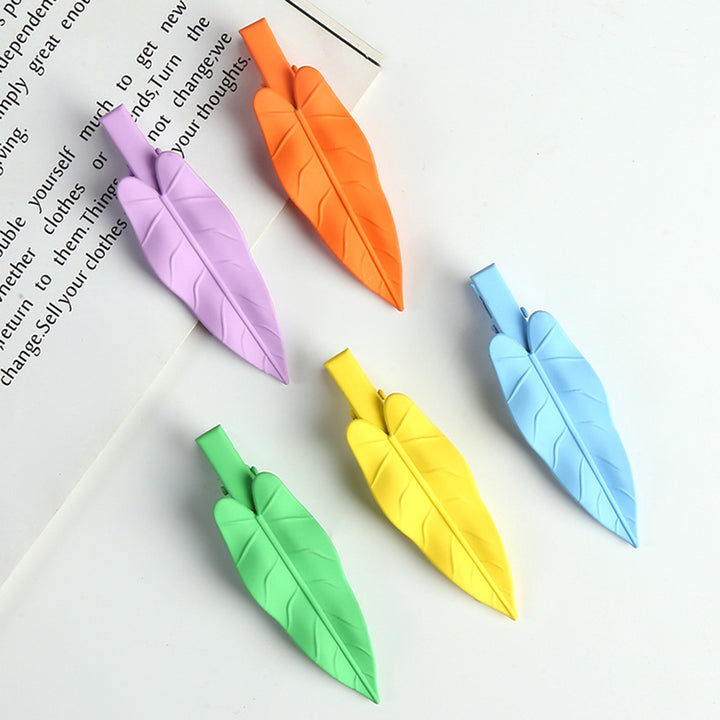 Women Hairpins Stainless Cartoon Cute Leaf Shape Anti-scratch Hair Clips Hair Ornament Image 11