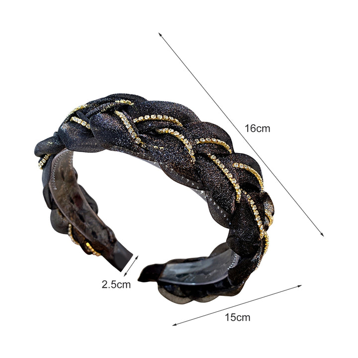 Eye-catching Headband Rhinestones Organza Elegant Braided Fairy Hairband Hair Accessories Image 11