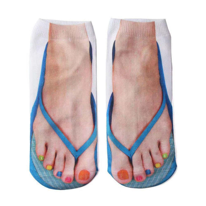 1 Pair Women Socks 3D Printed Creative Unisex Hilarious Hamburger Pattern Ankle Socks Christmas Gift Image 2