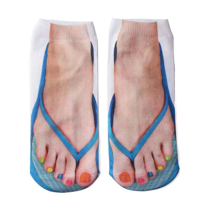 1 Pair Women Socks 3D Printed Creative Unisex Hilarious Hamburger Pattern Ankle Socks Christmas Gift Image 1