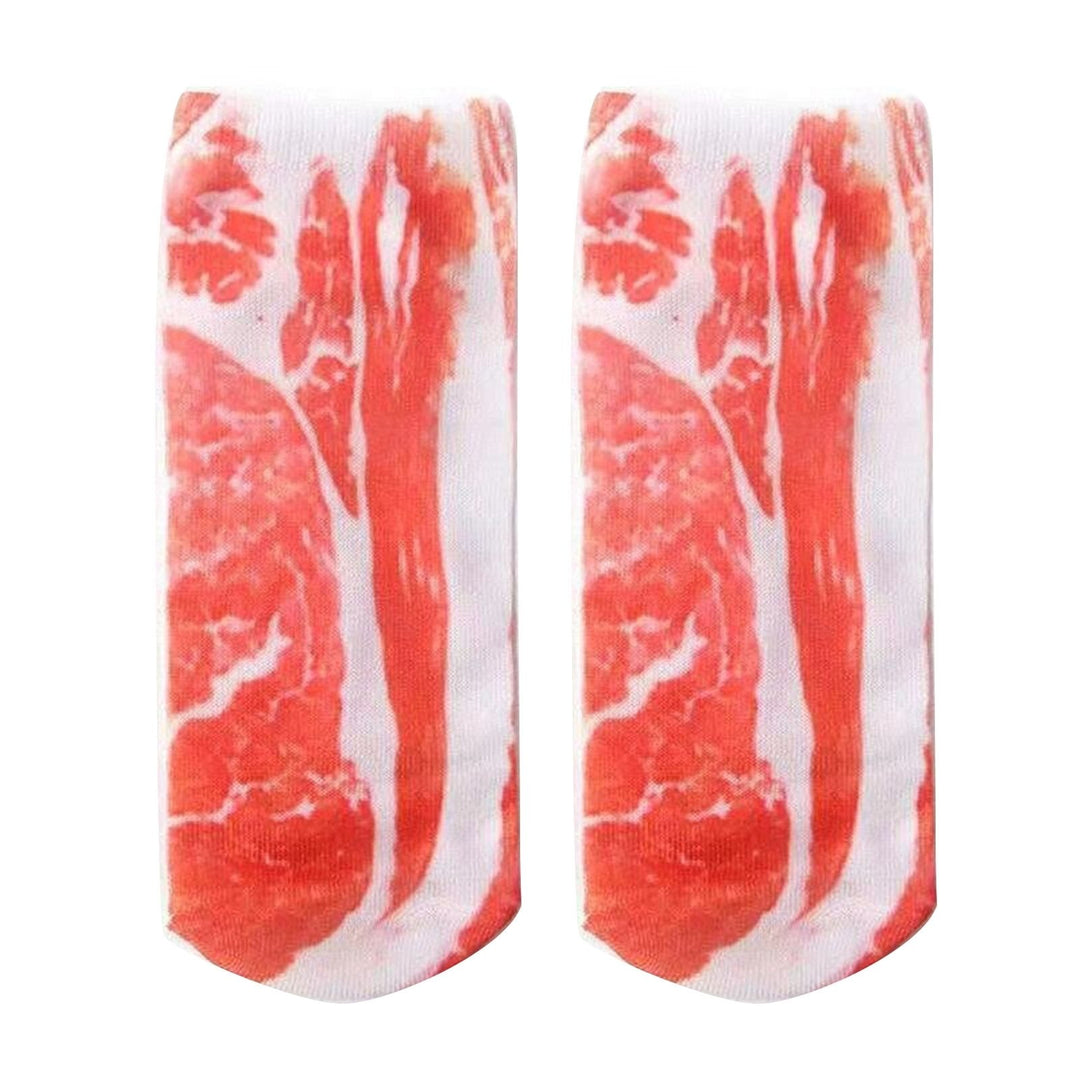 1 Pair Women Socks 3D Printed Creative Unisex Hilarious Hamburger Pattern Ankle Socks Christmas Gift Image 1