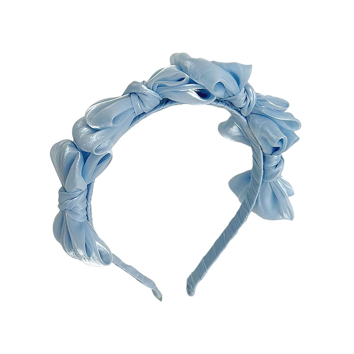 Elastic Non-slip Soft Fabric Women Headband Girl Solid Color Bowknot Decor Headband Hair Accessories Image 4