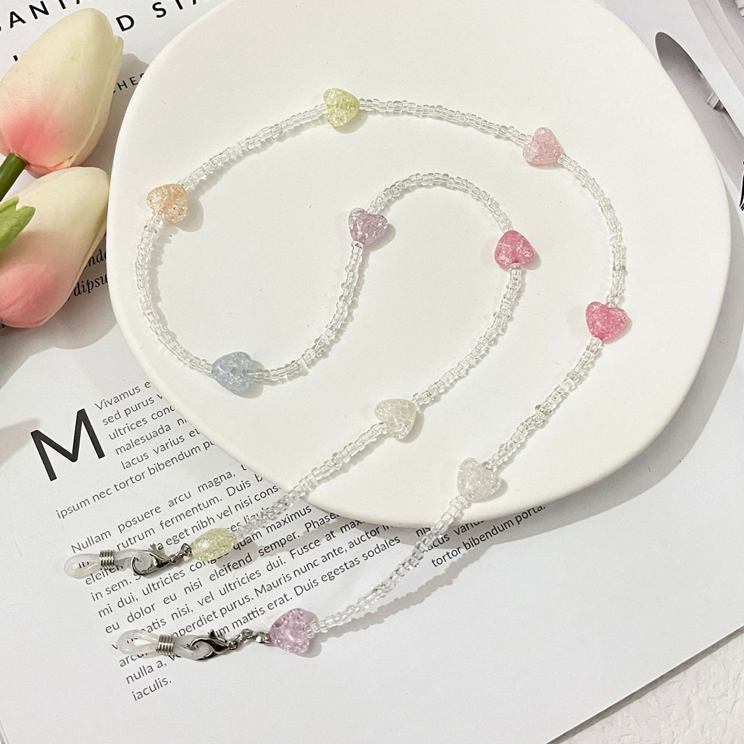 Glasses Chain Sweet Colors Refreshing Anti-lost Transparent Heart Shape Sun Glasses Chain Girl Supply Image 6