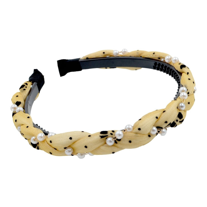 Sweet Headband Exquisite Wear-resistant with Toothed Braided Dot Print Hair Hoop Hair Accessories Image 4