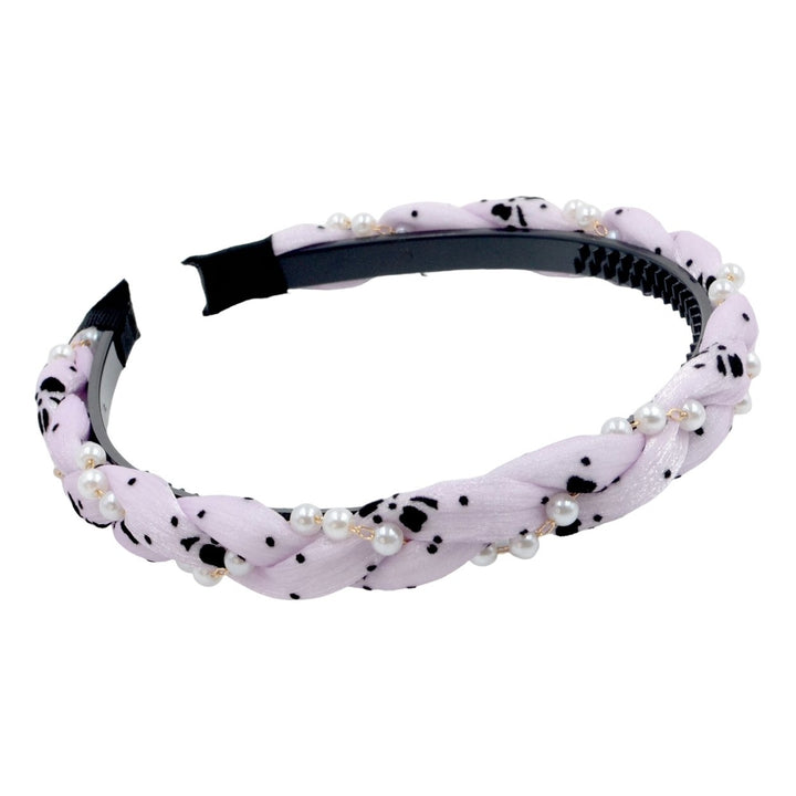 Sweet Headband Exquisite Wear-resistant with Toothed Braided Dot Print Hair Hoop Hair Accessories Image 7