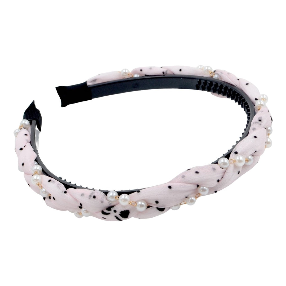 Sweet Headband Exquisite Wear-resistant with Toothed Braided Dot Print Hair Hoop Hair Accessories Image 8