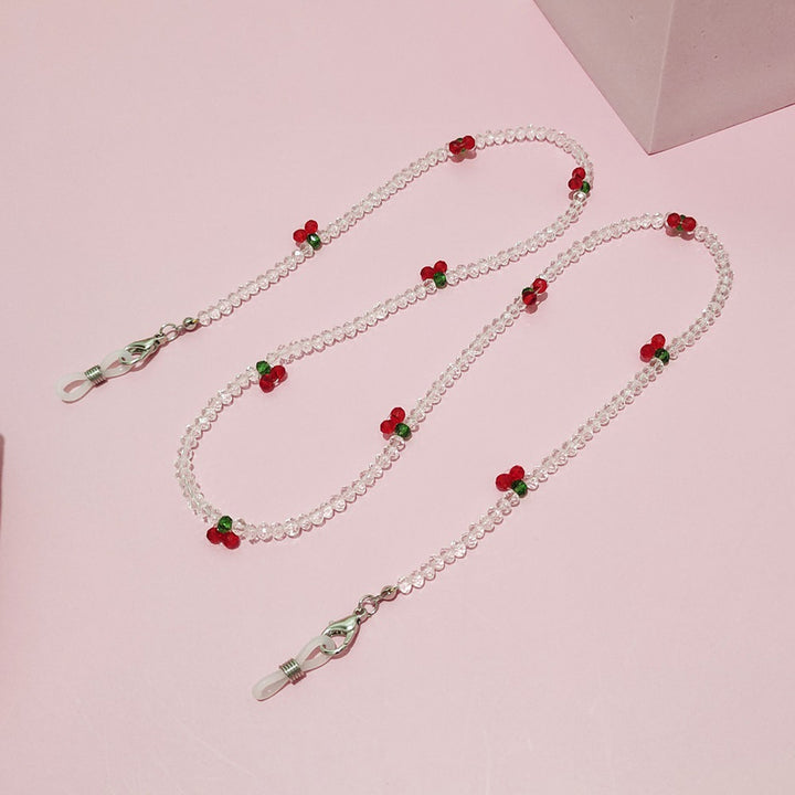 Glasses Chain Sweet Colors Refreshing Anti-lost Cherry Faux Crystal Sun Glasses Chain Girl Supply Image 11