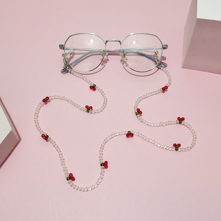 Glasses Chain Sweet Colors Refreshing Anti-lost Cherry Faux Crystal Sun Glasses Chain Girl Supply Image 12