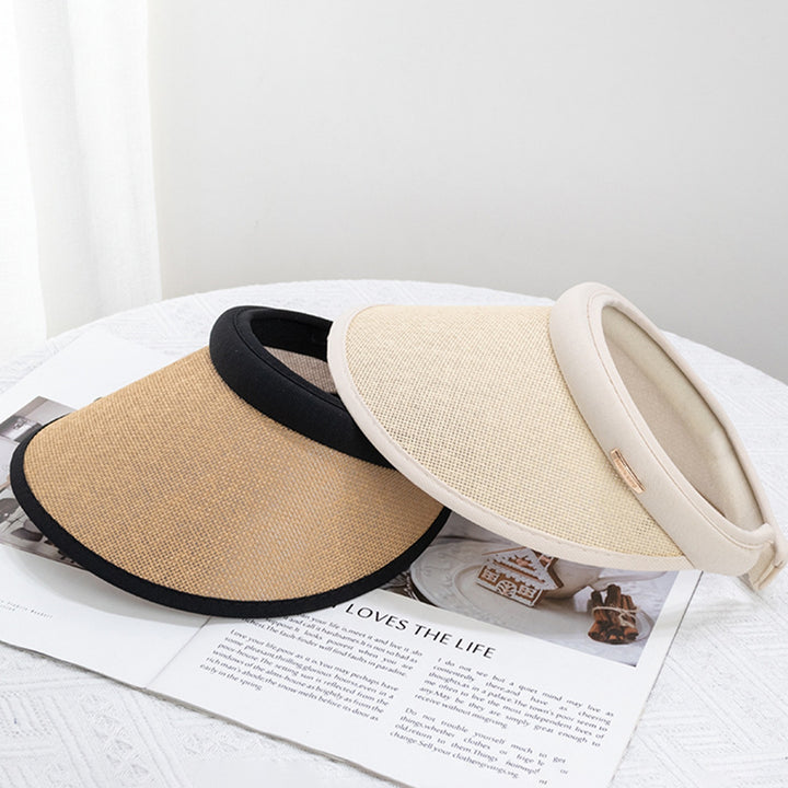 Empty Top Sun Hat Sun-proof Straw Anti-UV Female Visor Caps Women Accessories Image 4