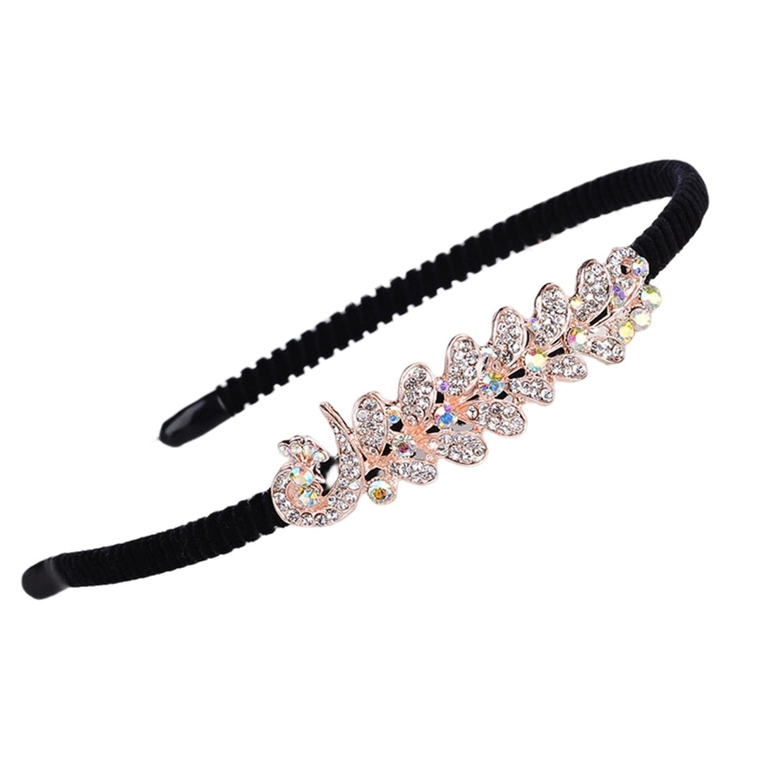 Woman Headband Elegant Style Non Slip Headwear Hair Hoop Band Flower Rhinestone Headdress Hair Accessories Image 1