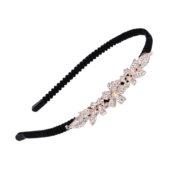 Woman Headband Elegant Style Non Slip Headwear Hair Hoop Band Flower Rhinestone Headdress Hair Accessories Image 6