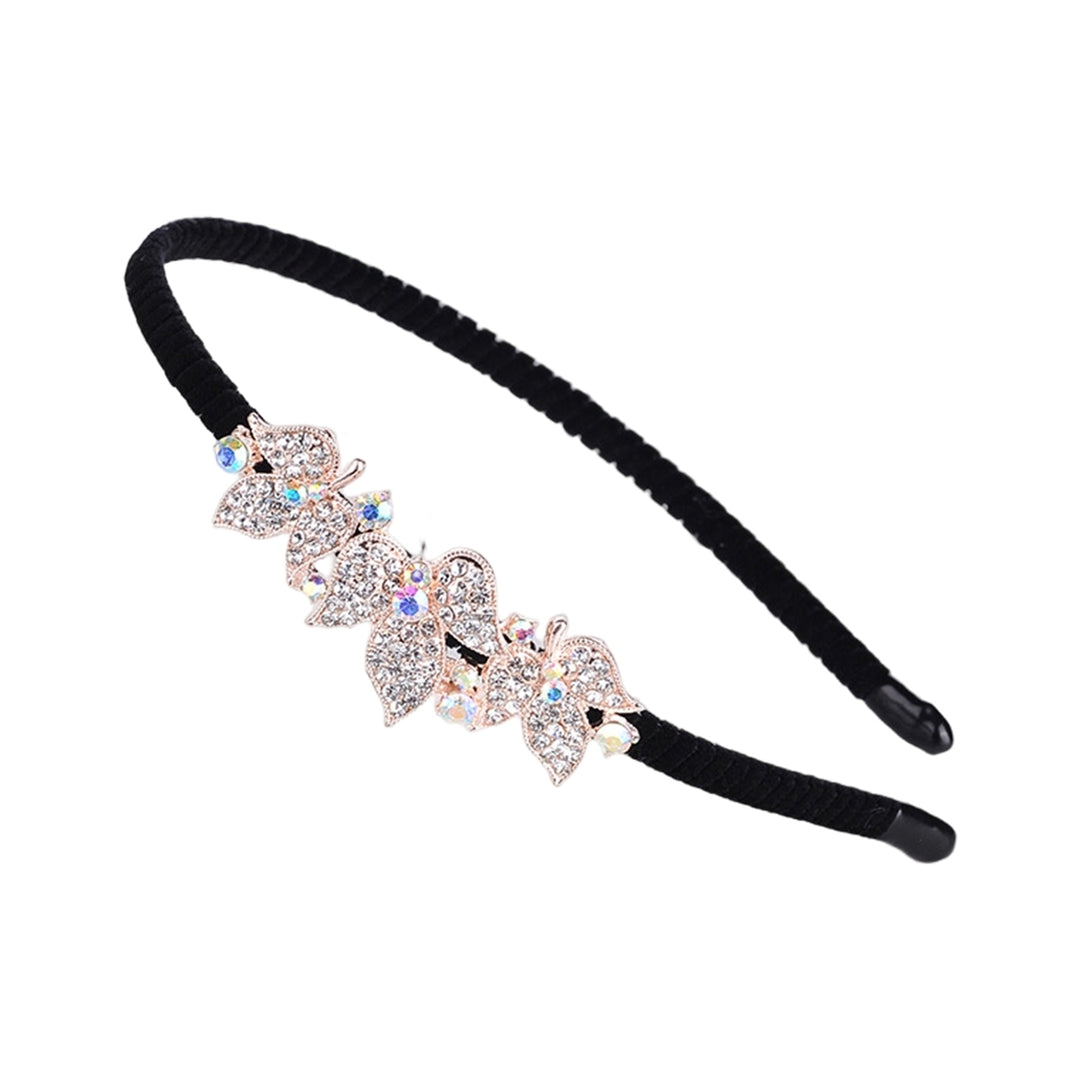 Woman Headband Elegant Style Non Slip Headwear Hair Hoop Band Flower Rhinestone Headdress Hair Accessories Image 9