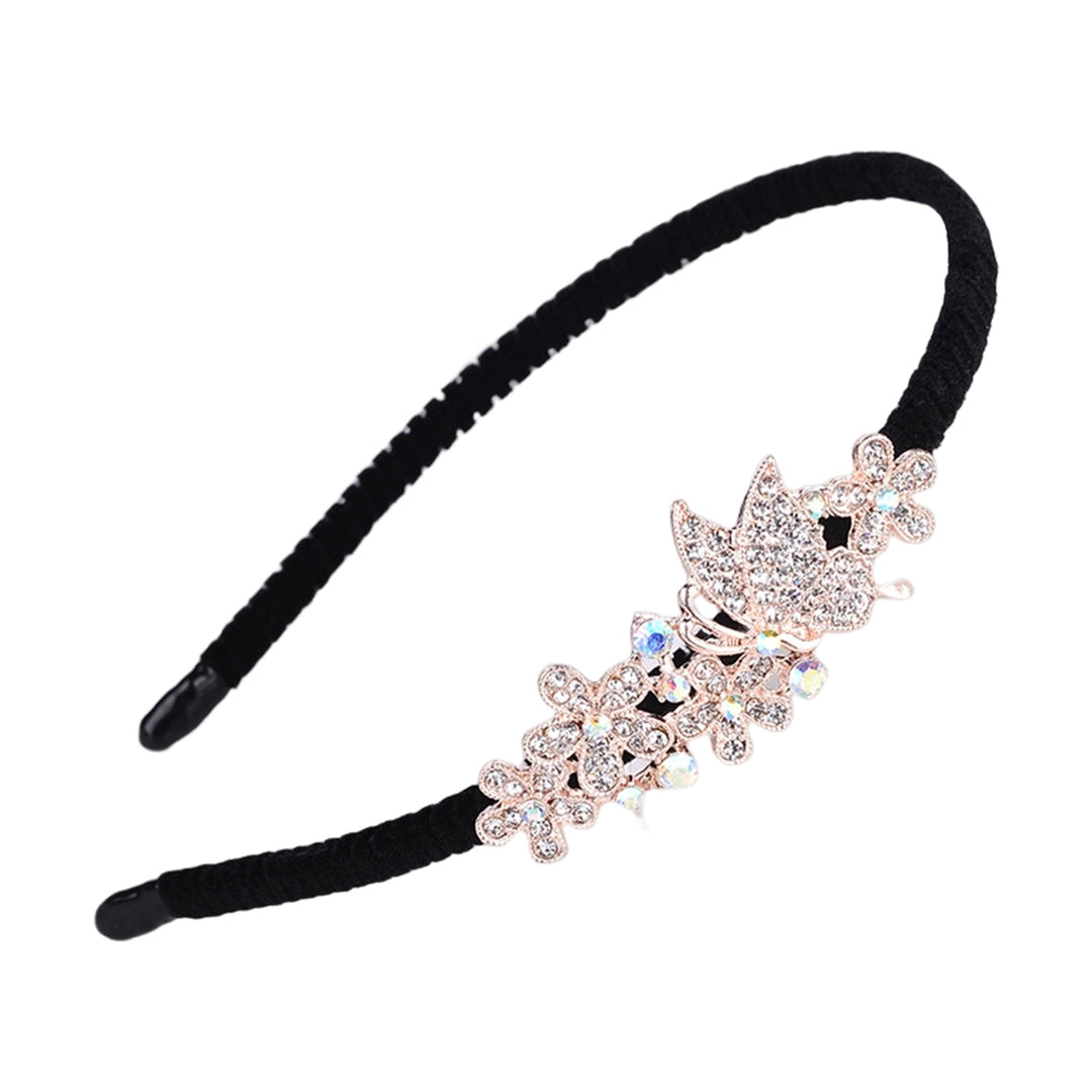 Woman Headband Elegant Style Non Slip Headwear Hair Hoop Band Flower Rhinestone Headdress Hair Accessories Image 11