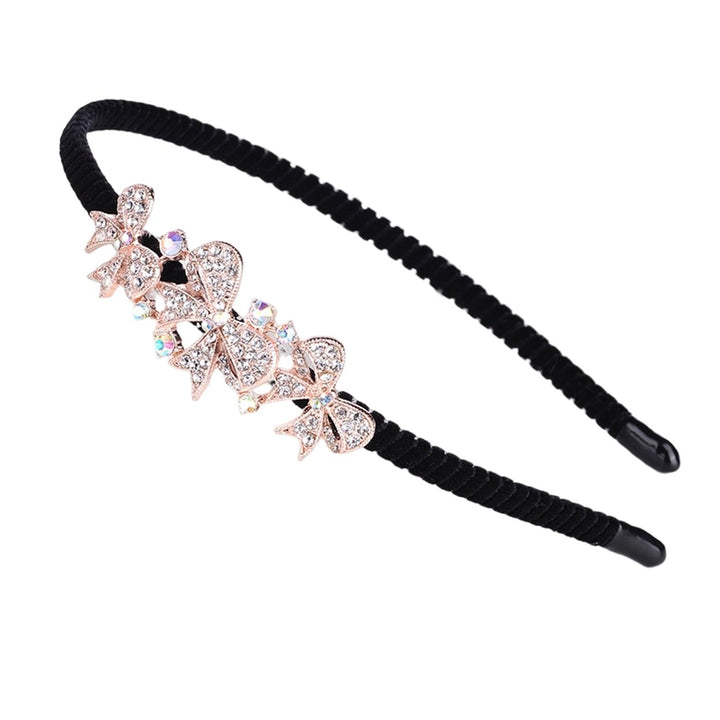 Woman Headband Elegant Style Non Slip Headwear Hair Hoop Band Flower Rhinestone Headdress Hair Accessories Image 1