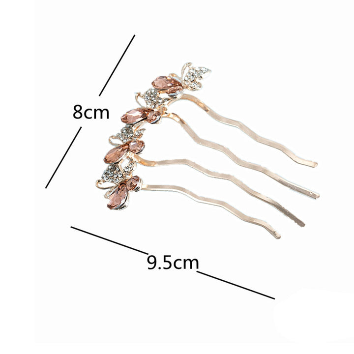 Hair Comb High-end Portable Four Teeth Rhinestone Butterflies Shape Hair Clip Hair Styling Accessories Image 9