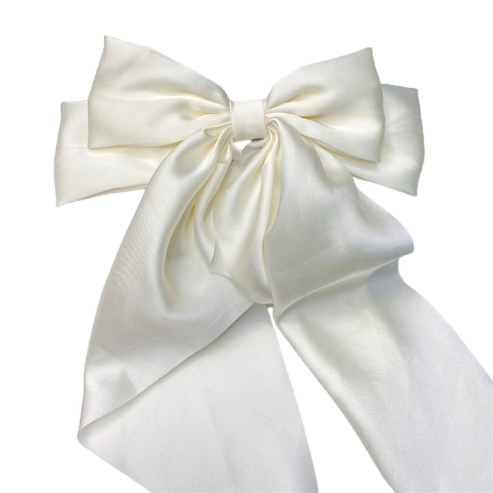 Girls Hair Clip Bow Ribbon Satin Accessory Korean Style Good Elasticity Hairpin Hair Accessories Image 1