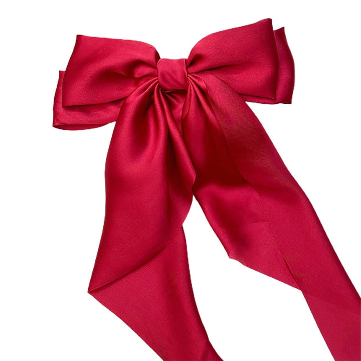 Girls Hair Clip Bow Ribbon Satin Accessory Korean Style Good Elasticity Hairpin Hair Accessories Image 1