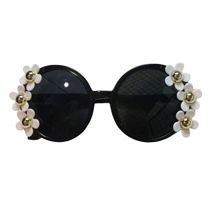 Round Sunglasses Anti-UV Long Service Life Resin Flower Round Sun Glasses for Outdoor Image 1