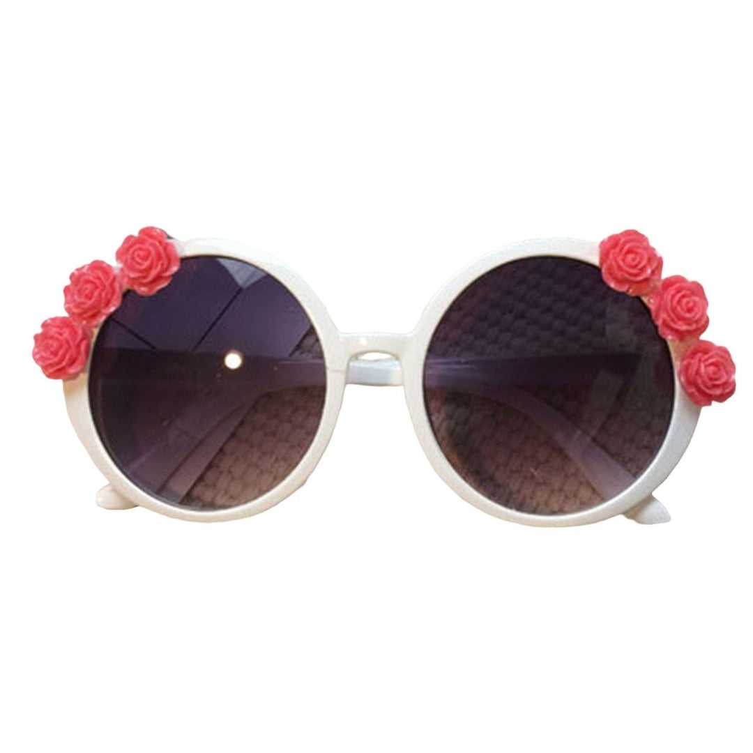 Round Sunglasses Anti-UV Long Service Life Resin Flower Round Sun Glasses for Outdoor Image 1