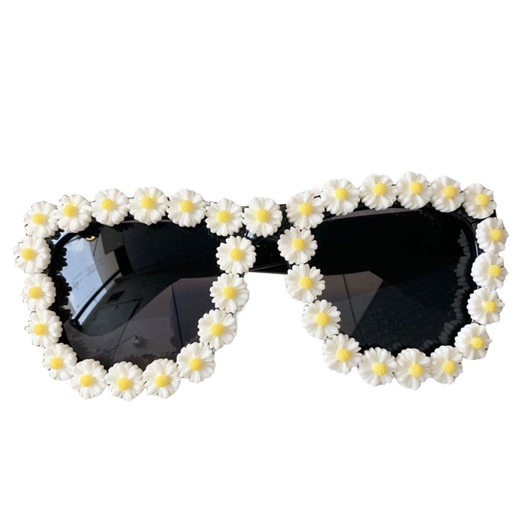 Round Sunglasses Anti-UV Long Service Life Resin Flower Round Sun Glasses for Outdoor Image 1