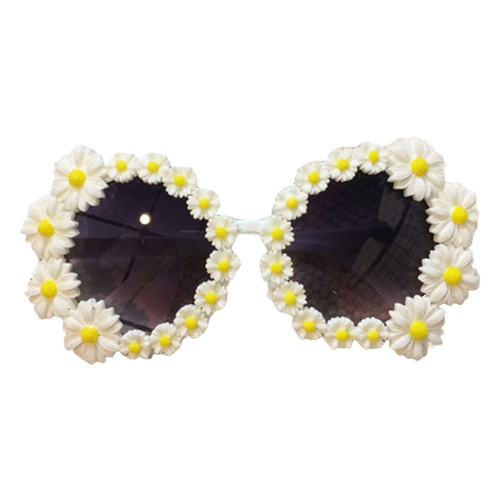 Round Sunglasses Anti-UV Long Service Life Resin Flower Round Sun Glasses for Outdoor Image 7