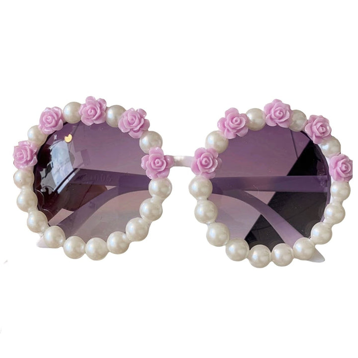 Round Sunglasses Anti-UV Long Service Life Resin Flower Round Sun Glasses for Outdoor Image 11