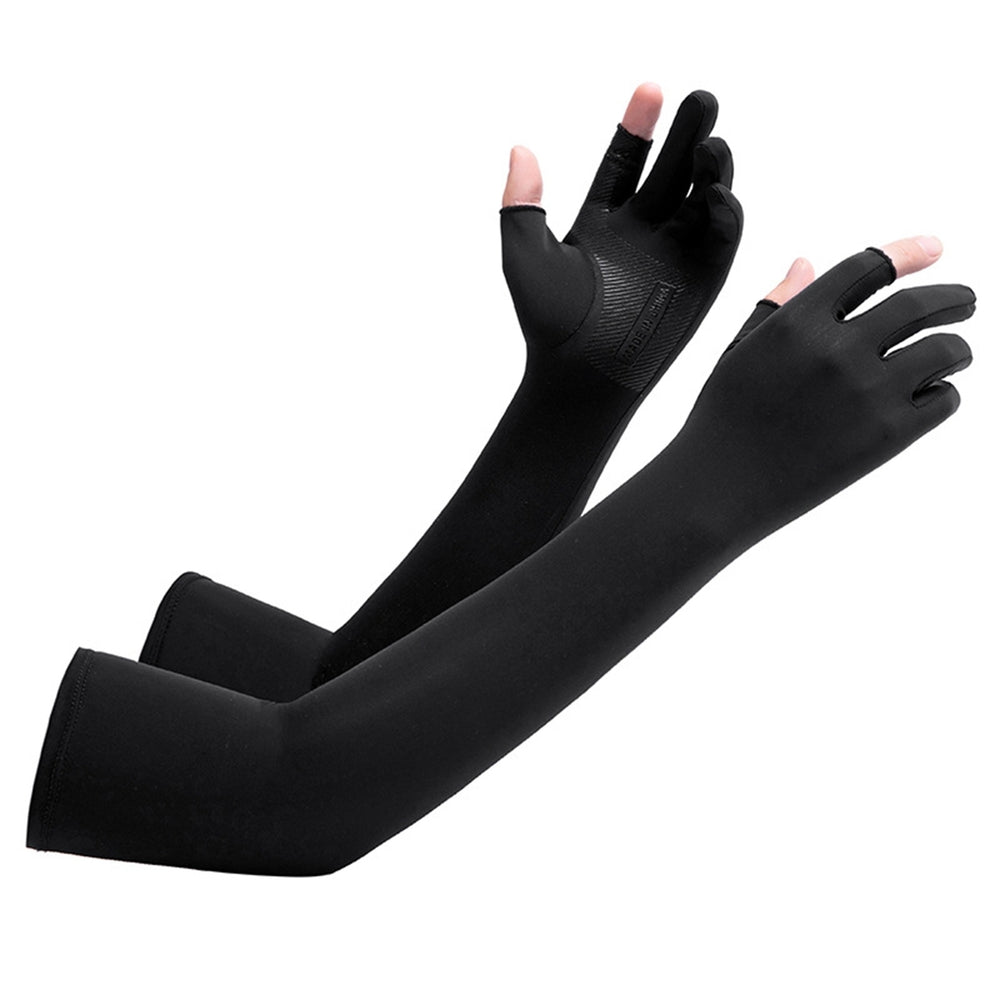 1 Pair Cycling Arm Gloves Sunscreen Full Fingers High Elasticity Touch Screen Anti-slip Cycling Arm Sleeves Outdoor Image 2