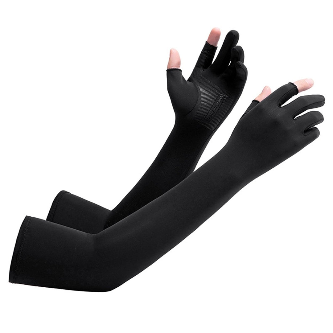1 Pair Cycling Arm Gloves Sunscreen Full Fingers High Elasticity Touch Screen Anti-slip Cycling Arm Sleeves Outdoor Image 1