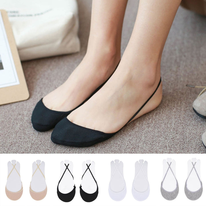 1 Pair Invisible Socks Solid Color Super Soft Cotton High Elasticity Anti-slip High Heel Sock Daily Wear Socks Image 1