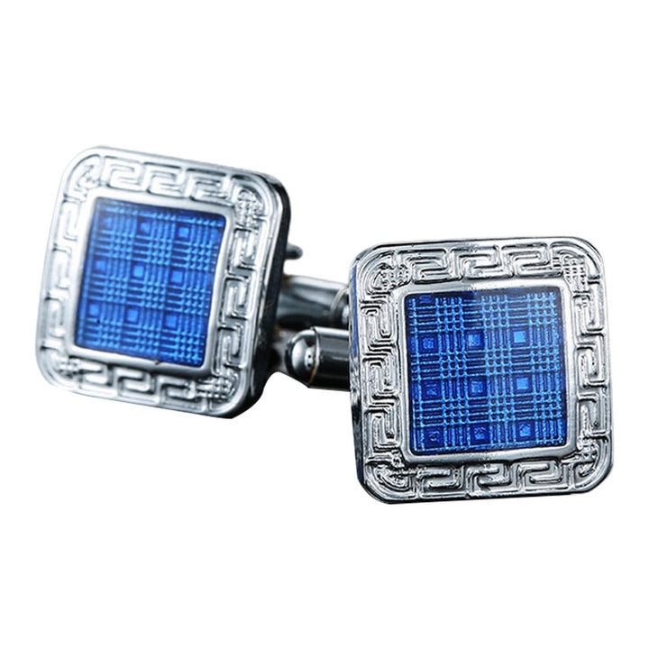 1 Pair Enamel Polishing Retro Pattern Men Cufflinks Electroplating Wear-resistant Shirt Cuff Buttons Clothing Image 1