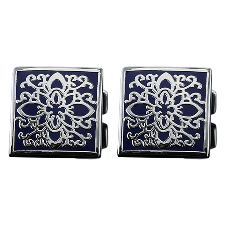 1 Pair Enamel Polishing Retro Pattern Men Cufflinks Electroplating Wear-resistant Shirt Cuff Buttons Clothing Image 1