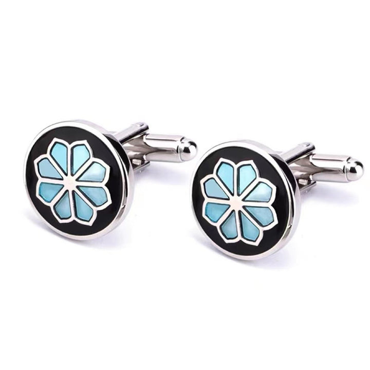 1 Pair Enamel Polishing Retro Pattern Men Cufflinks Electroplating Wear-resistant Shirt Cuff Buttons Clothing Image 1