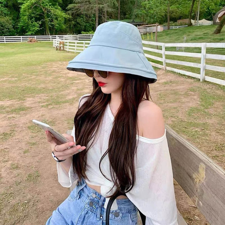 Sun Hat Breathable All-match One Size Women Sun Protection Fisherman Beach Hat for Daily Wear Image 9