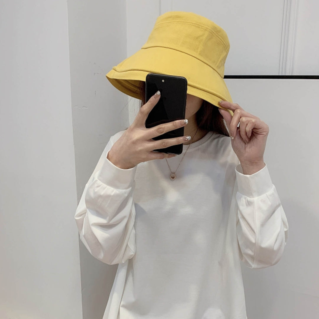 Sun Hat Breathable All-match One Size Women Sun Protection Fisherman Beach Hat for Daily Wear Image 10
