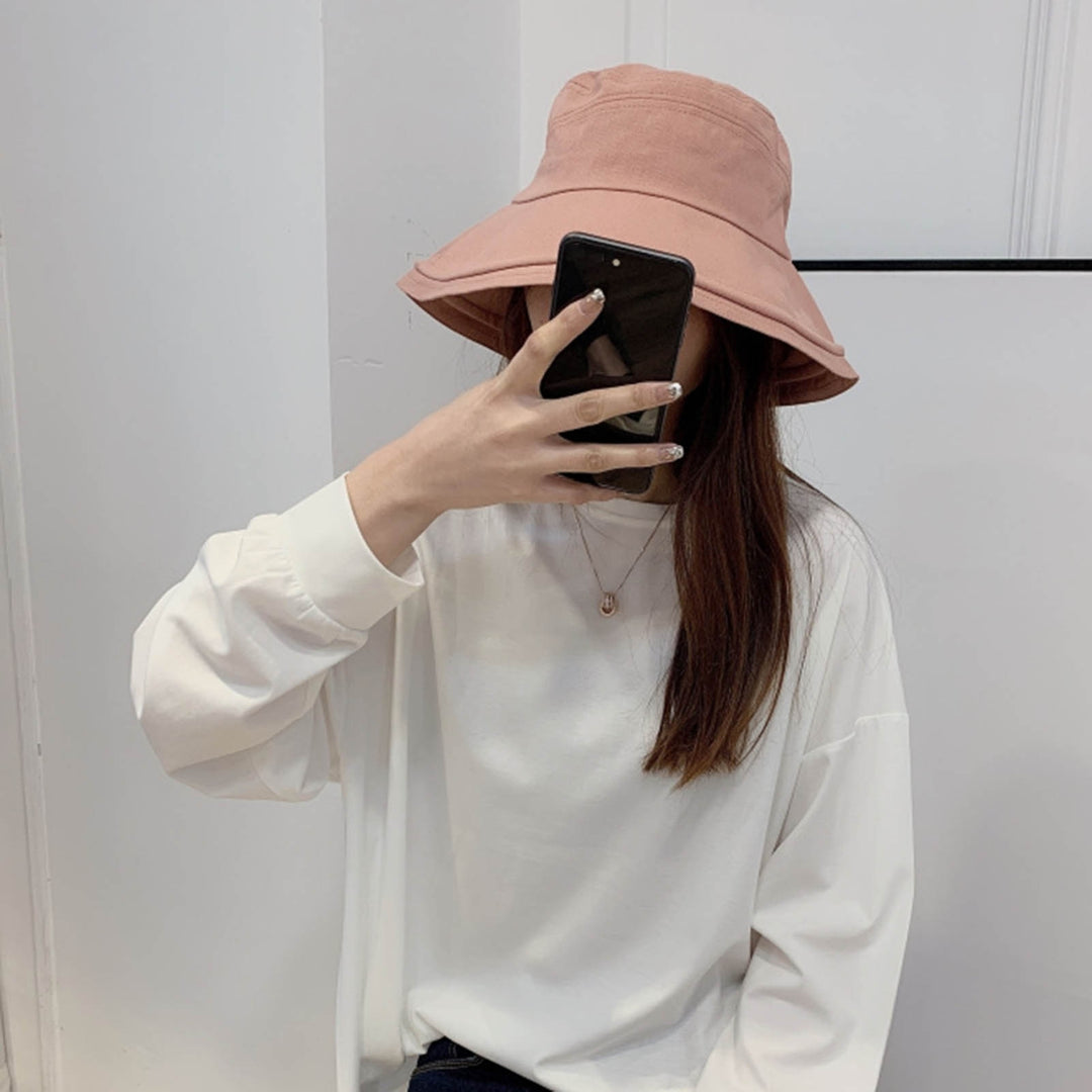 Sun Hat Breathable All-match One Size Women Sun Protection Fisherman Beach Hat for Daily Wear Image 11