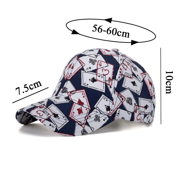 Baseball Cap Hard Brim Hip Hop Style Ponytail Hole Poker Print Extended Brim Women Hat Female Headwear Image 6