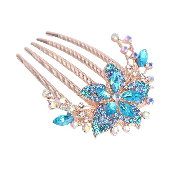 Hair Comb Long Lasting High-end Shiny Rhinestone Five Teeth Hair Barrette Hair Styling Accessories Image 1