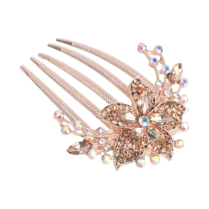 Hair Comb Long Lasting High-end Shiny Rhinestone Five Teeth Hair Barrette Hair Styling Accessories Image 1