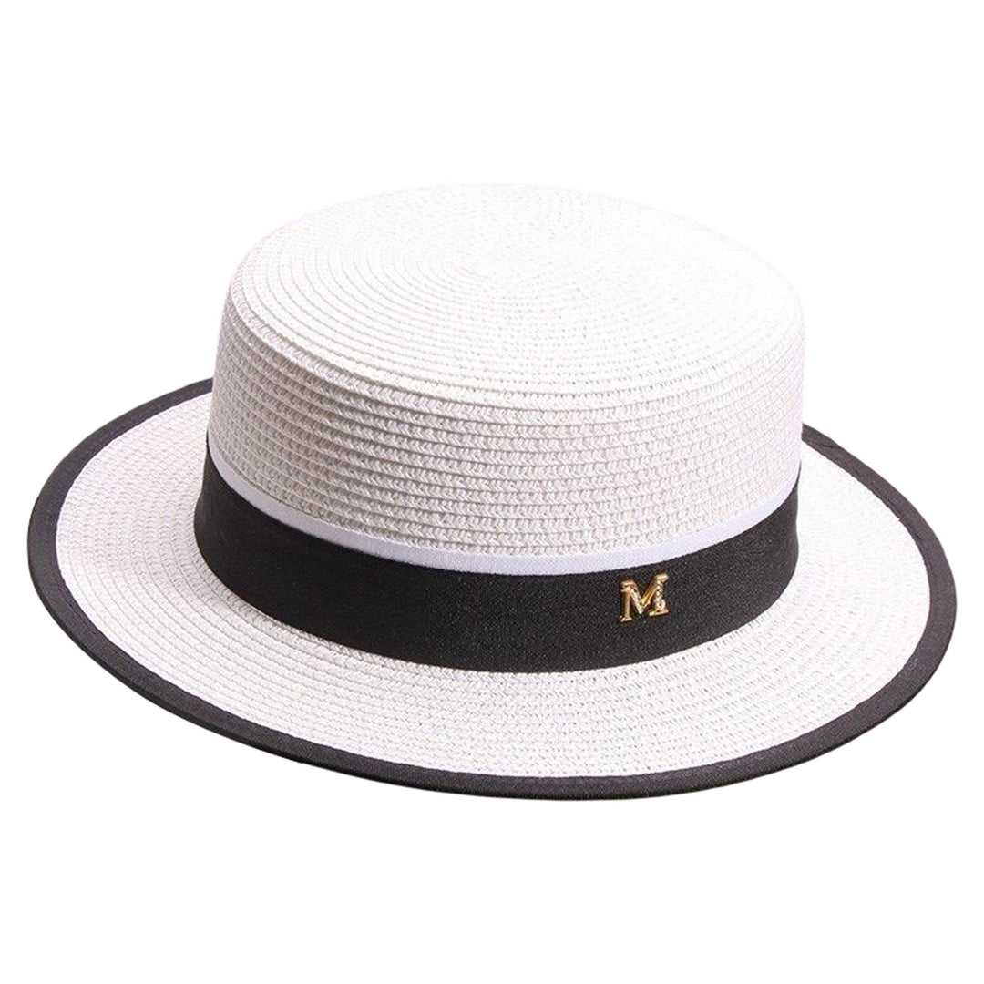 Beach Hat Large Brim UV-proof Flat Top Fashion Summer Women Visor Cap for Outdoor Image 3