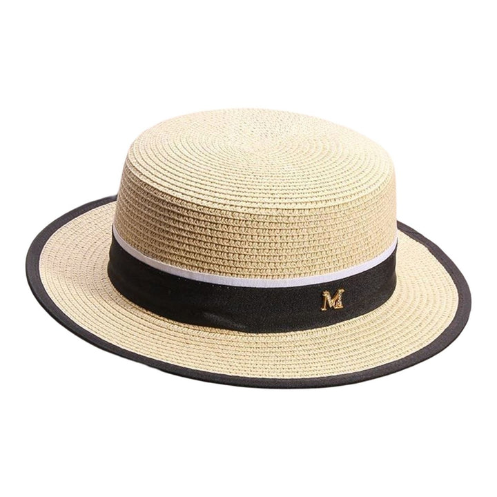 Beach Hat Large Brim UV-proof Flat Top Fashion Summer Women Visor Cap for Outdoor Image 1