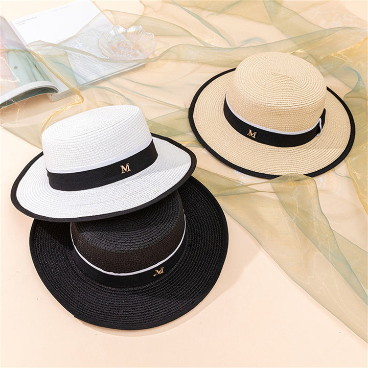 Beach Hat Large Brim UV-proof Flat Top Fashion Summer Women Visor Cap for Outdoor Image 6