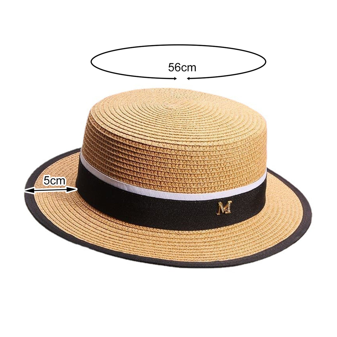 Beach Hat Large Brim UV-proof Flat Top Fashion Summer Women Visor Cap for Outdoor Image 10