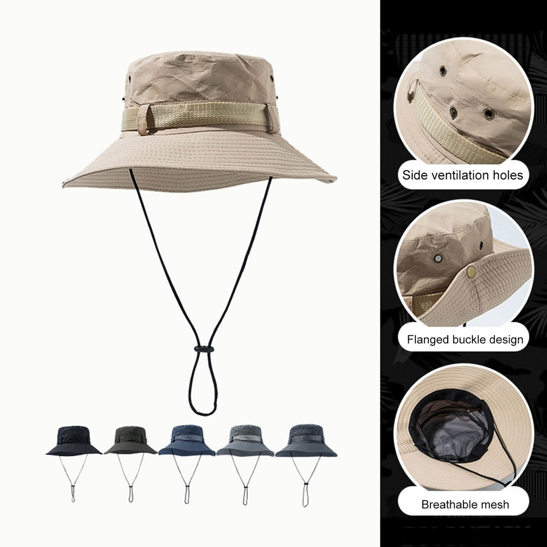 Summer Hat Wide Brim Unisex Hollow Out Super Breathable Sunshade Outdoor Hat Climbing Supply Image 1